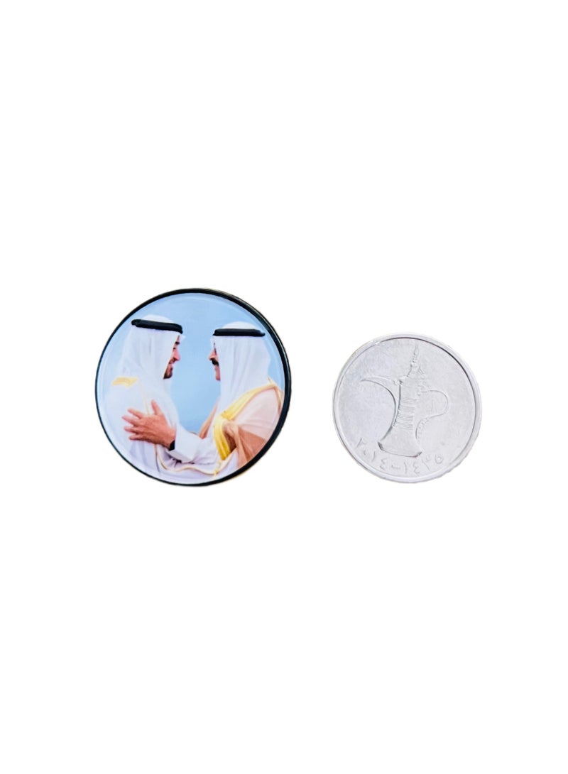 SEDRA | UAE & Kuwait Solidarity Figure Magnetic Badge– Artistic Brotherhood & Leadership Souvenir - Image 2